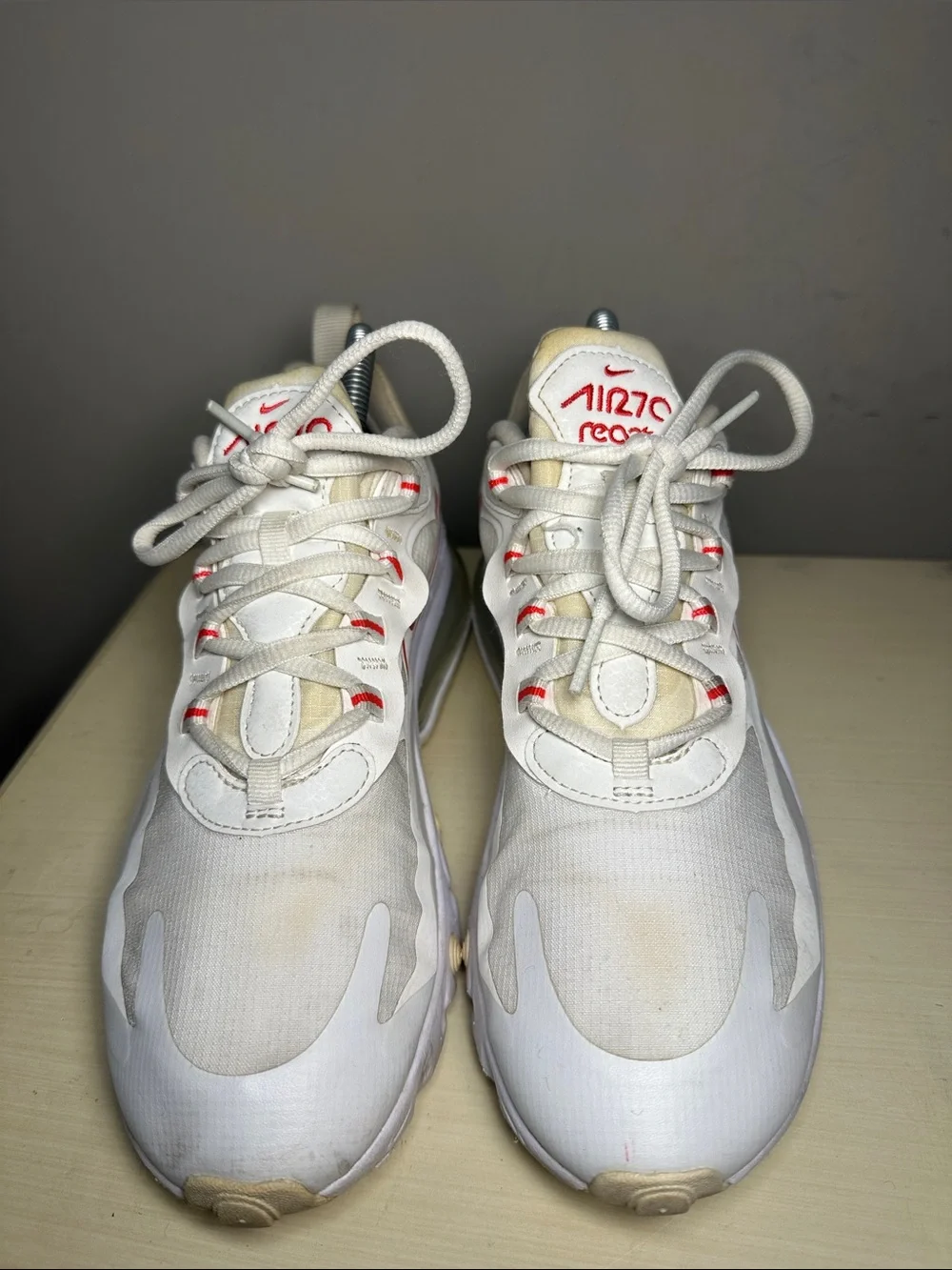 Nike air max 270 react summit White Sneakers with siren red accents - Picture 5 of 9